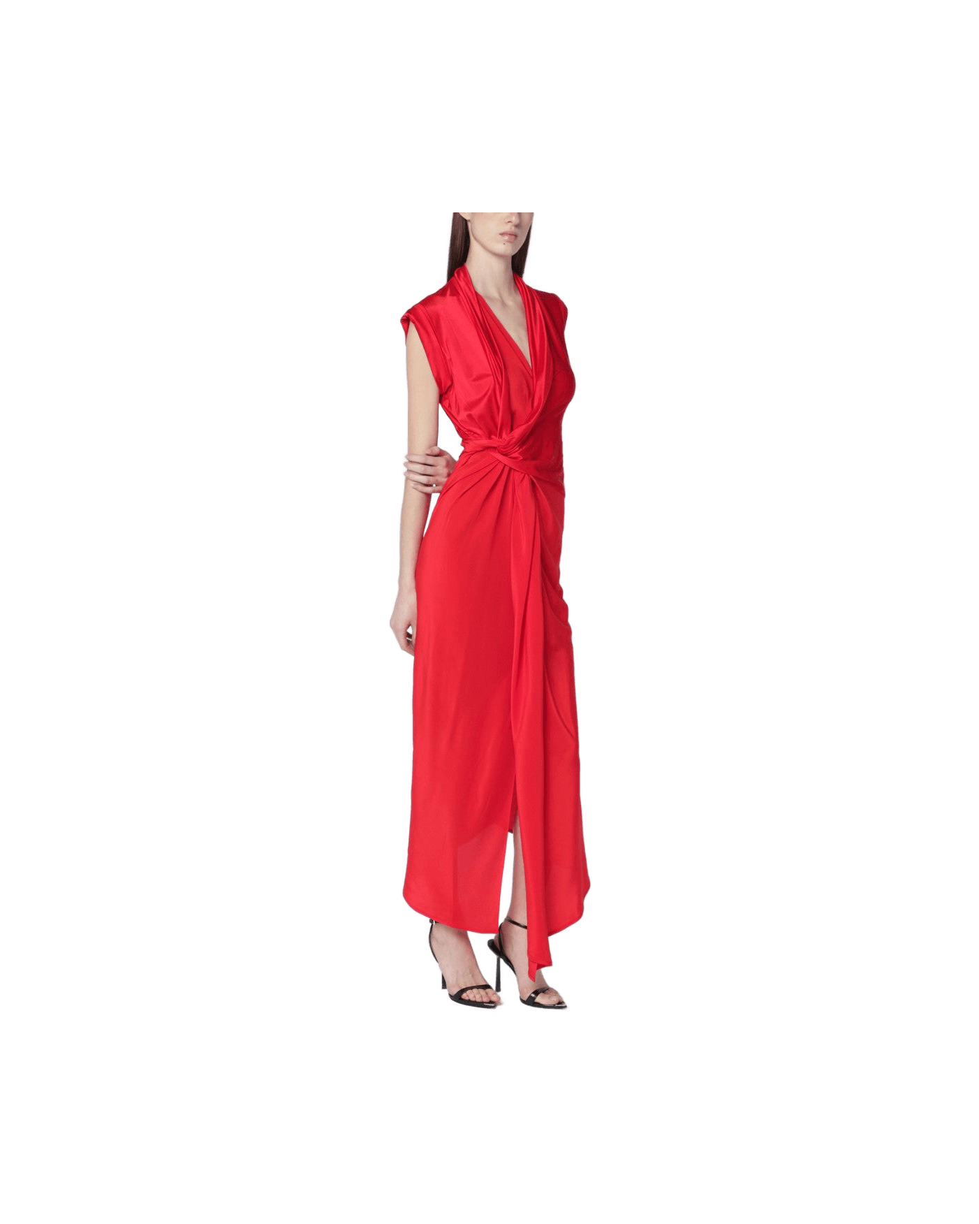 Victoria Beckham Red Jersey Woven Dress Glam Steals