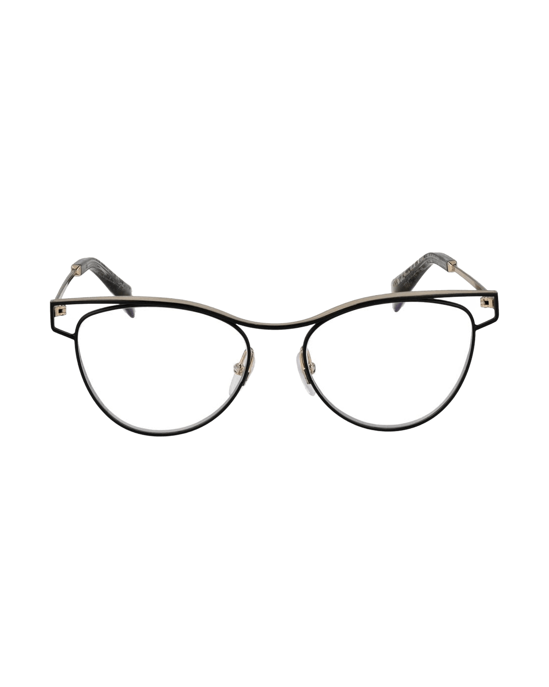 Yohji Yamamoto Black Metal Cat-Eye Glasses Eyeglasses