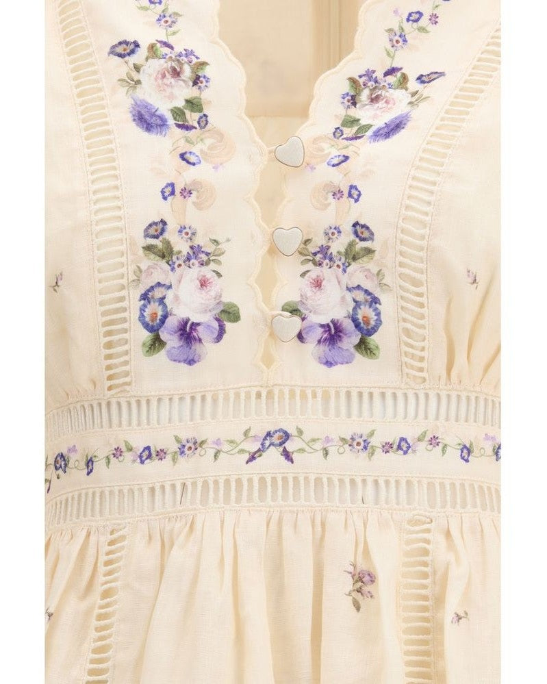 Zimmermann Beige Linen Casual Dress Glam Steals