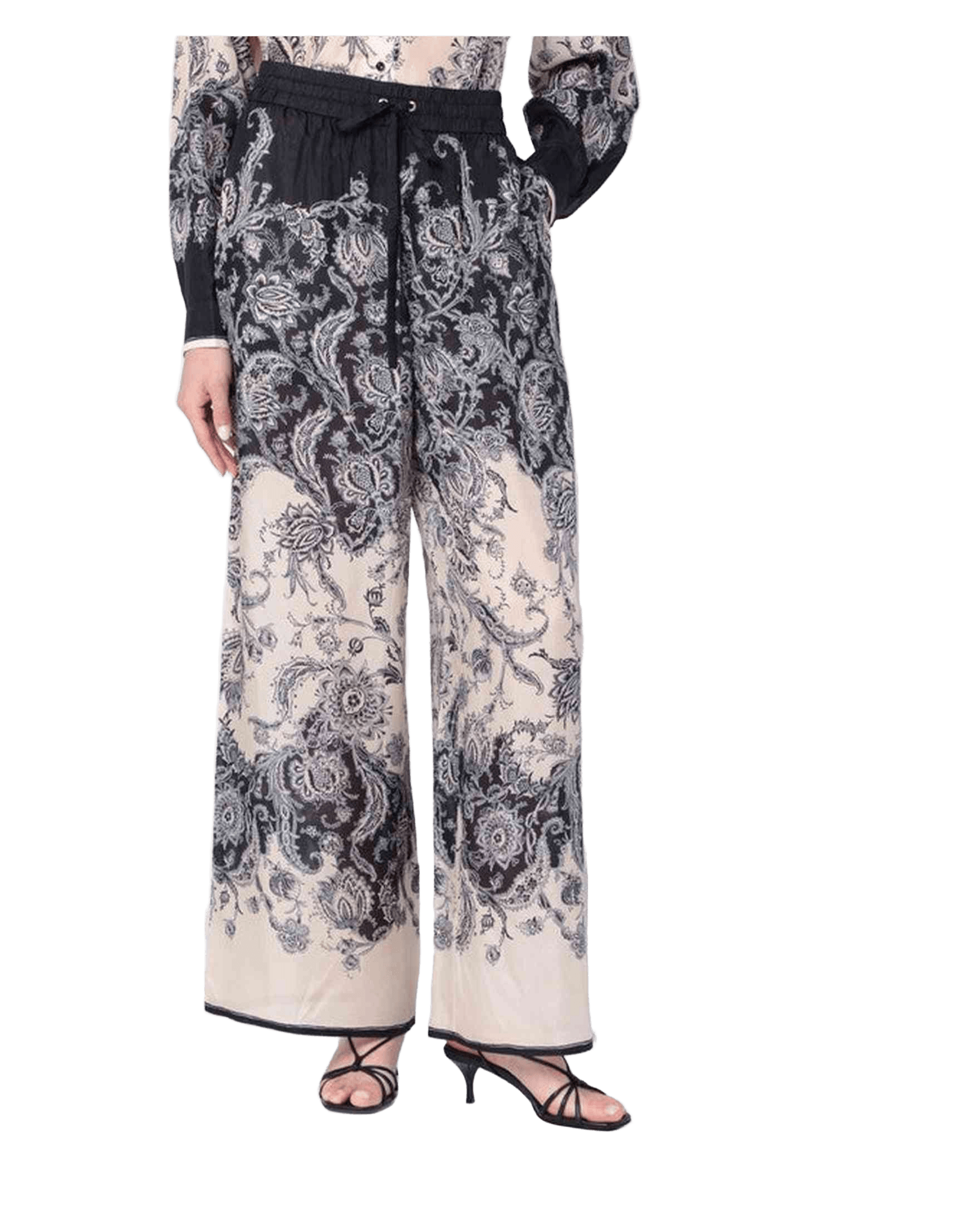 Zimmermann Cream Rhiannon Trouser with Fantasy Print Glam Steals