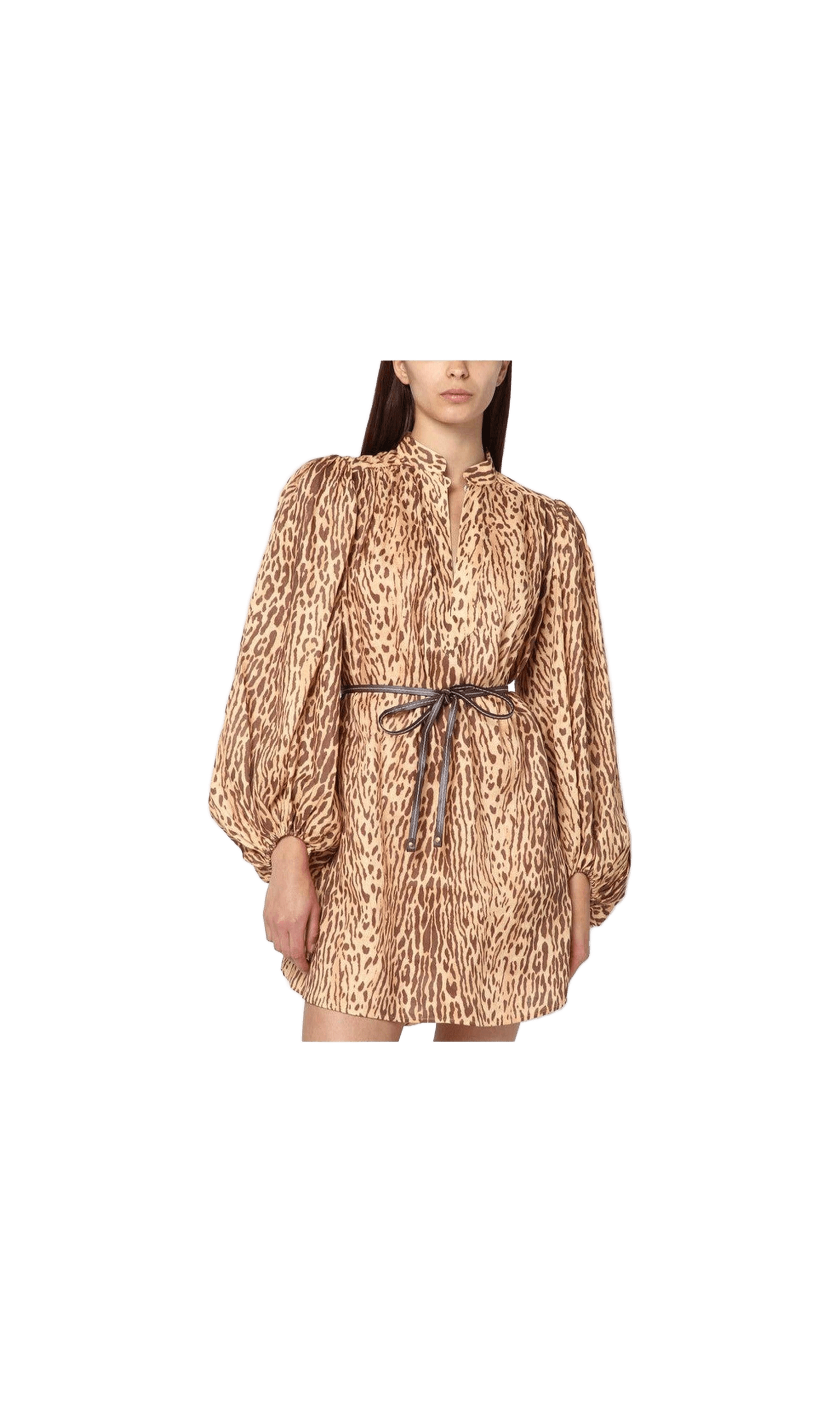 Zimmermann Linen Leopard Print Short Dress Glam Steals