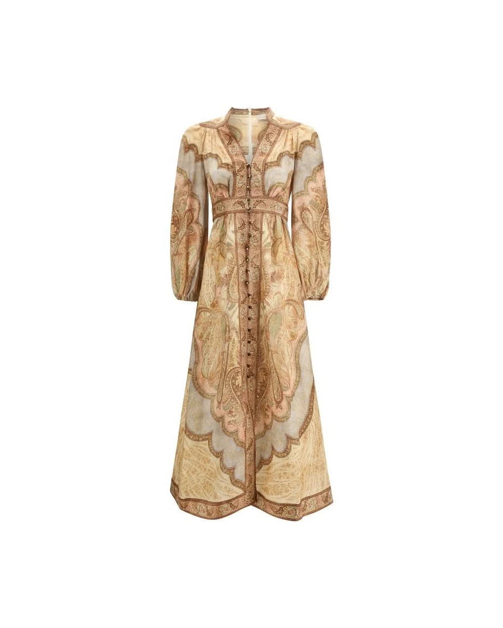 Zimmermann Multicolor Linen Long Dress