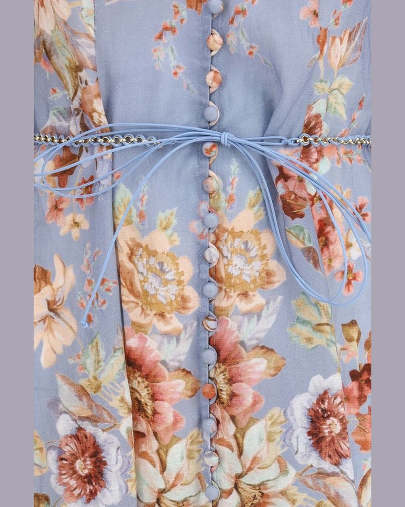 Zimmermann Multicolor Linen Long Dress Glam Steals