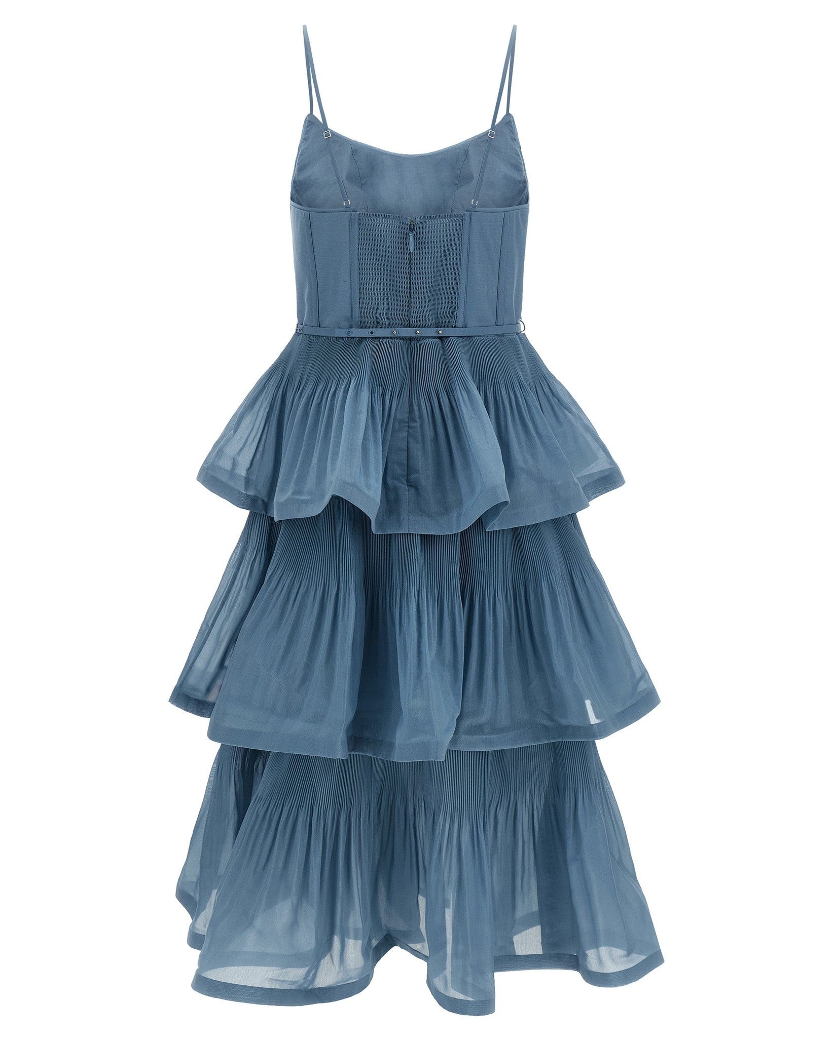 Zimmermann Pleated Tiered Midi Dress Glam Steals