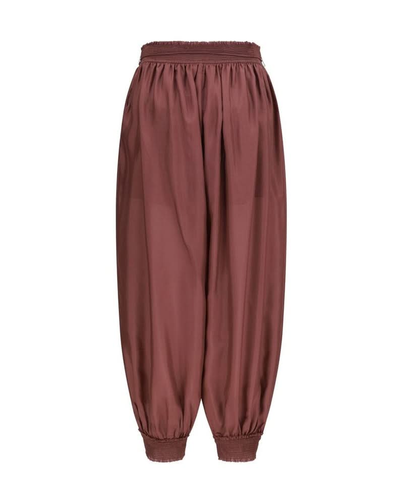 Zimmermann Silk Bordeaux Casual Pant Glam Steals