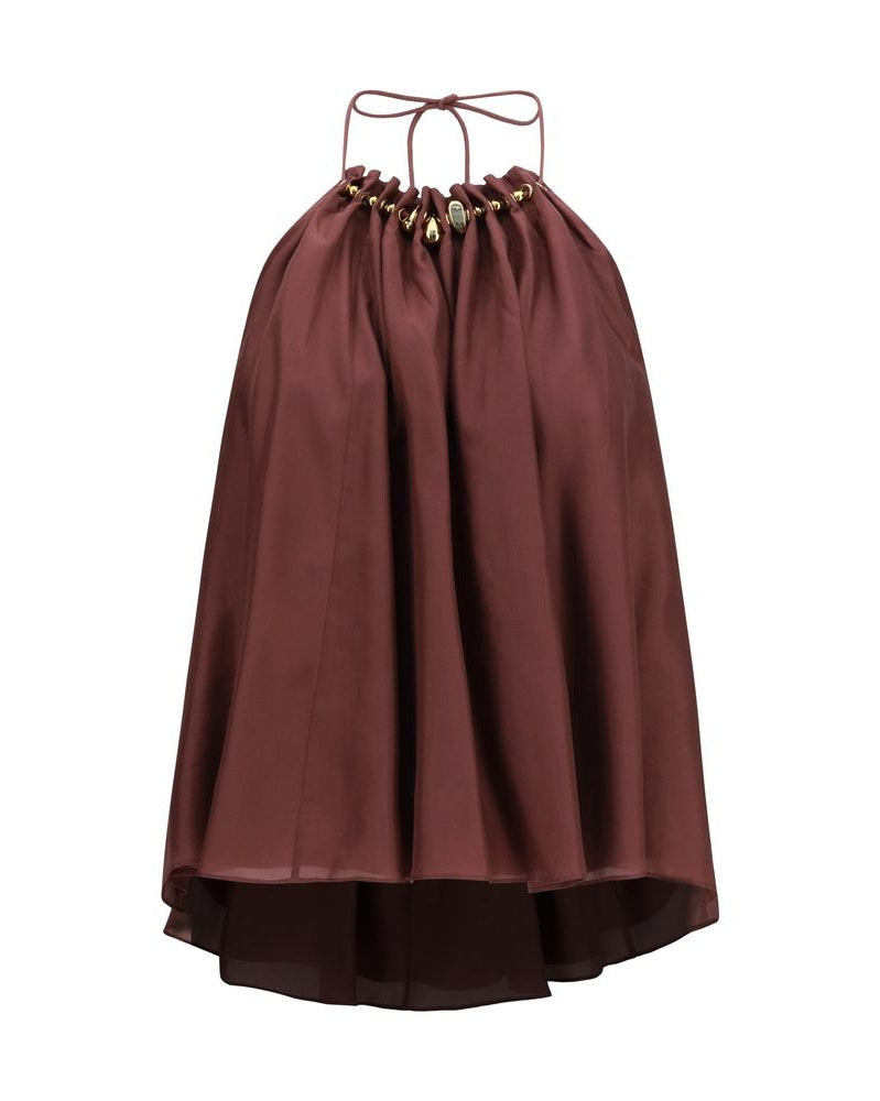 Zimmermann Silk Bordeaux Sleeveles T-shirt Glam Steals