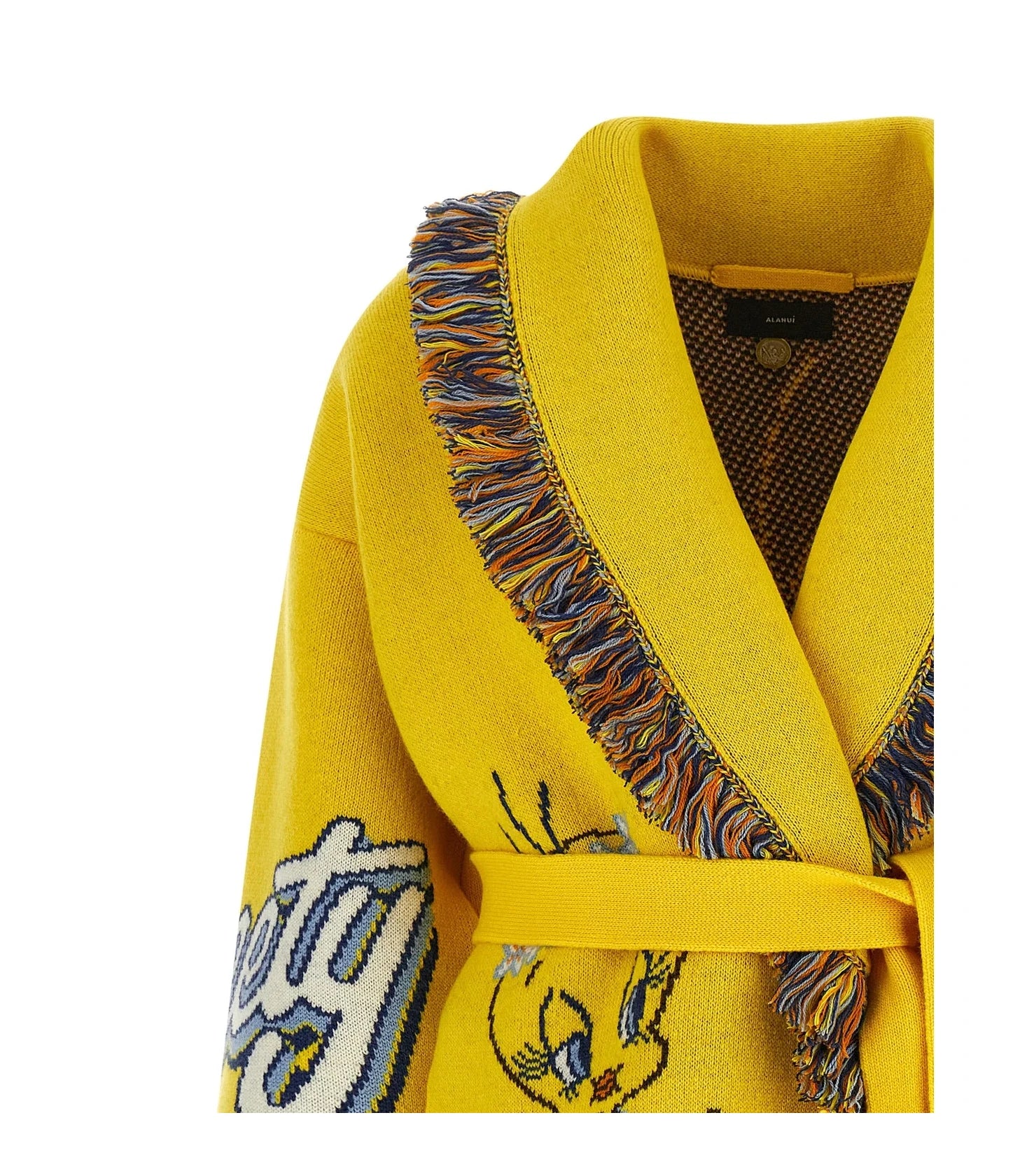 Alanui Cardigan in yellow, Virgin Wool β view 3