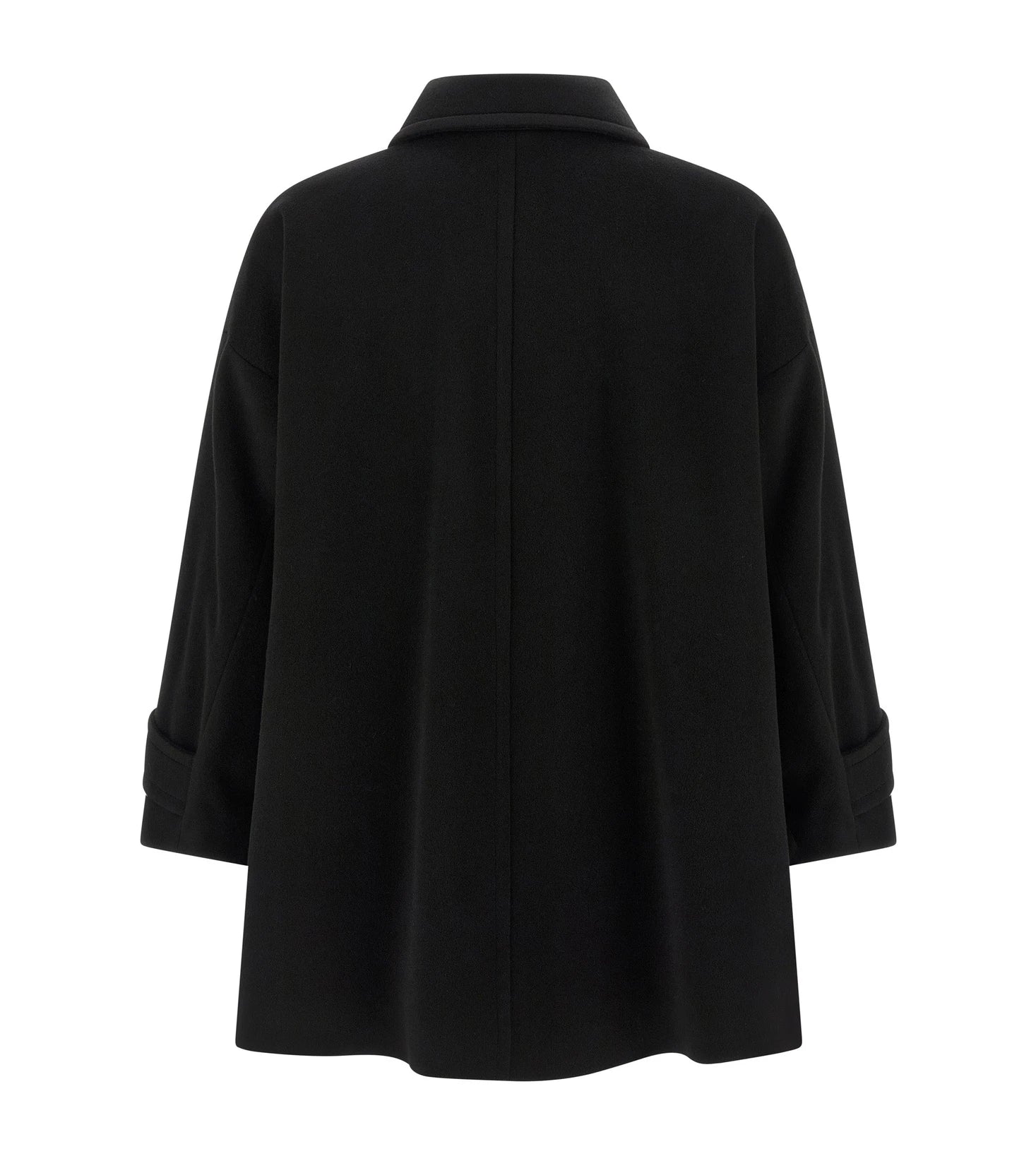 Alberto Biani Pea Coat in black, Virgin Wool — view 2