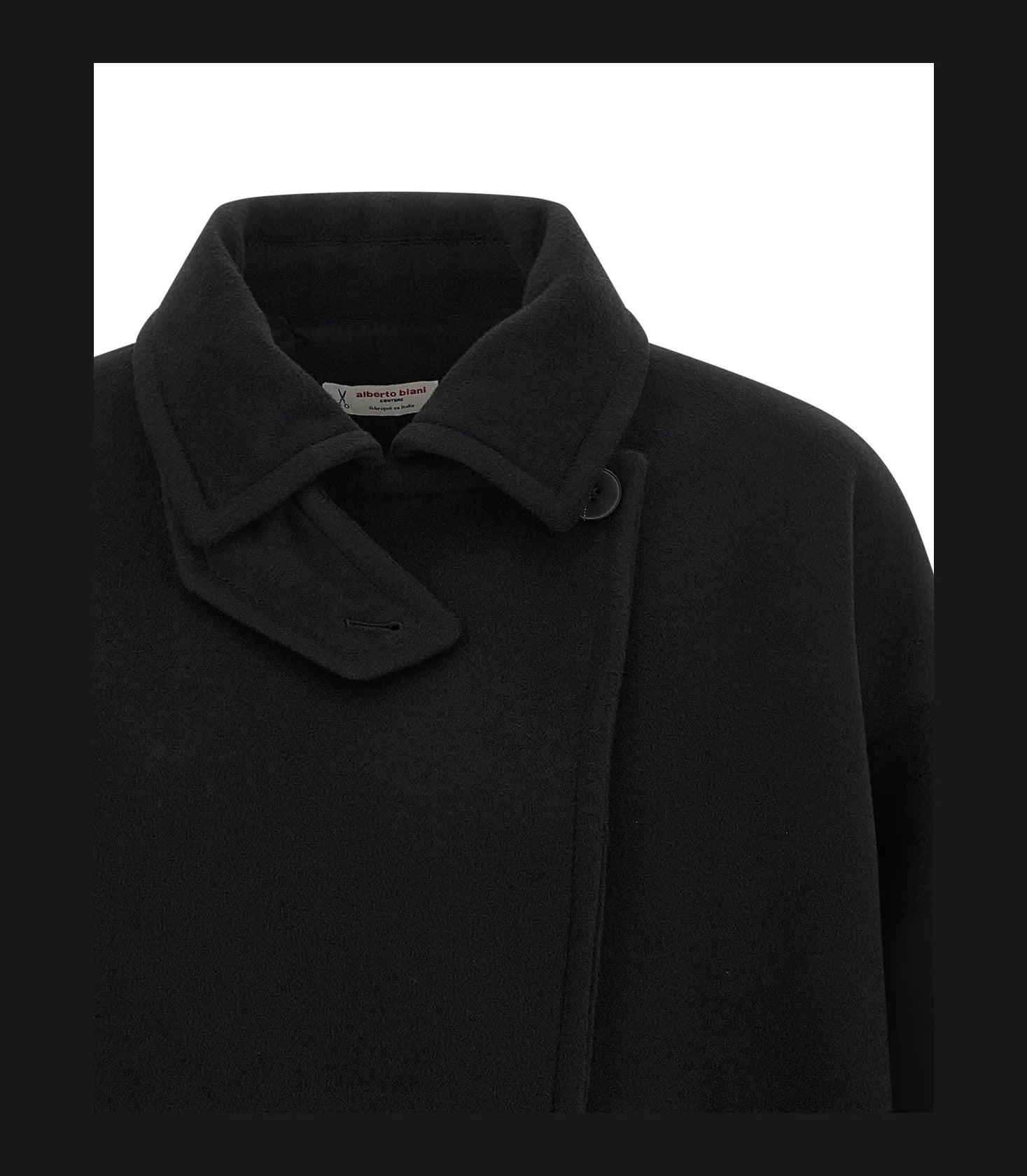 Alberto Biani Pea Coat in black, Virgin Wool — view 3
