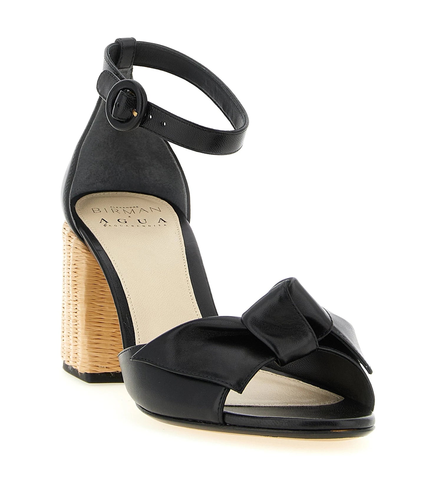 Alexandre Birman Cowhide Black Stiletto Sandals
