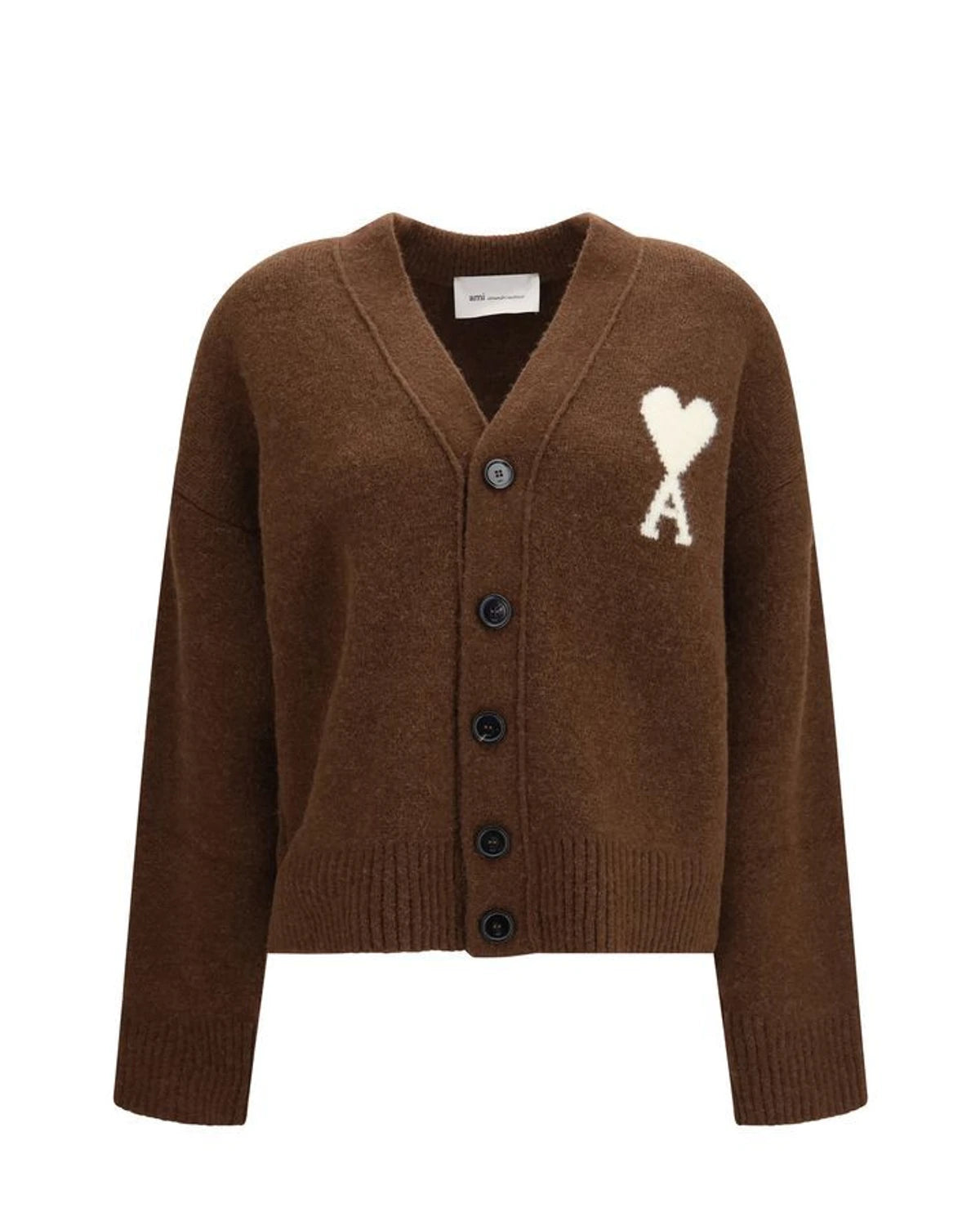 Ami Paris Cardigan in brown, Alpaca Vicugna