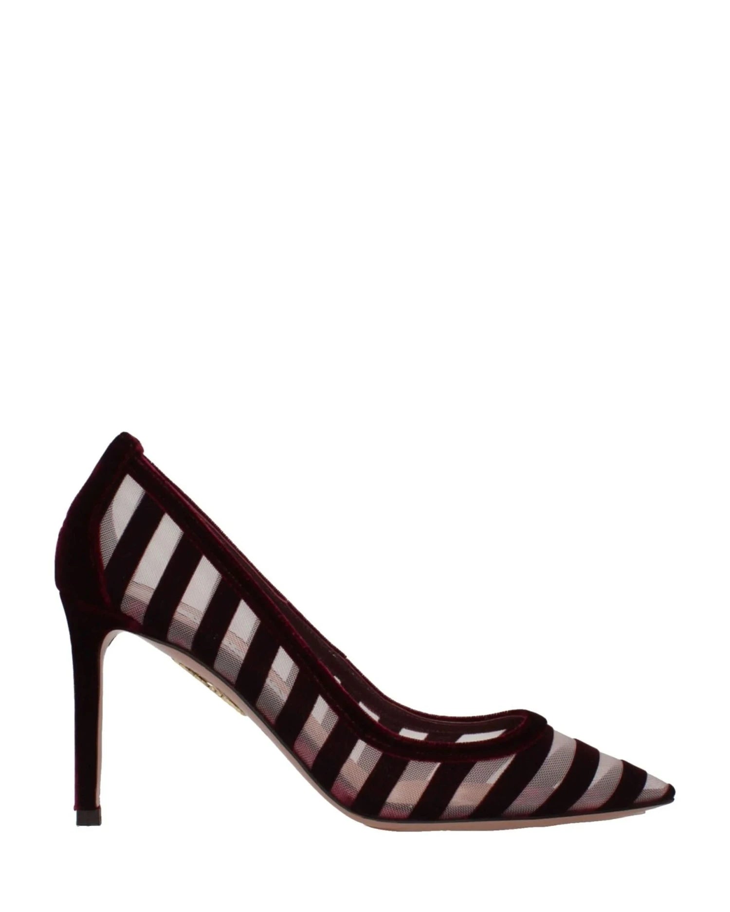 Aquazzura Velvet Transparent Mid Heel Pumps