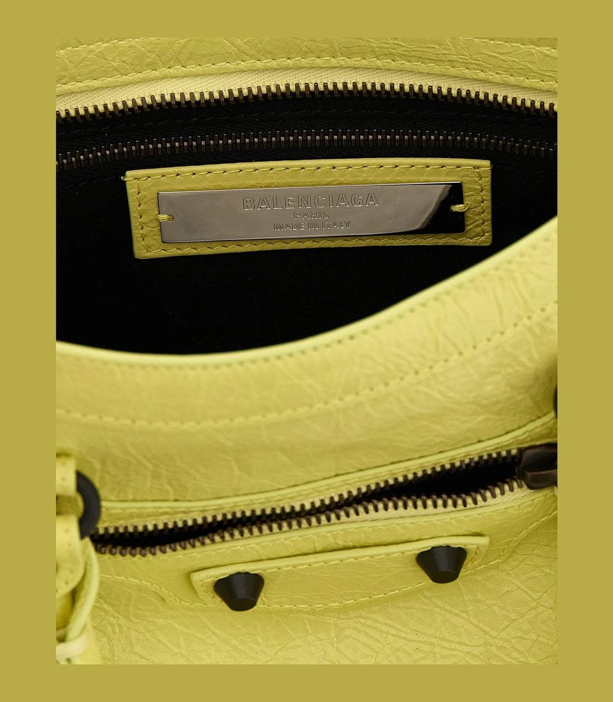 Balenciaga Satchel Bag in yellow, Lamb Leather — view 4
