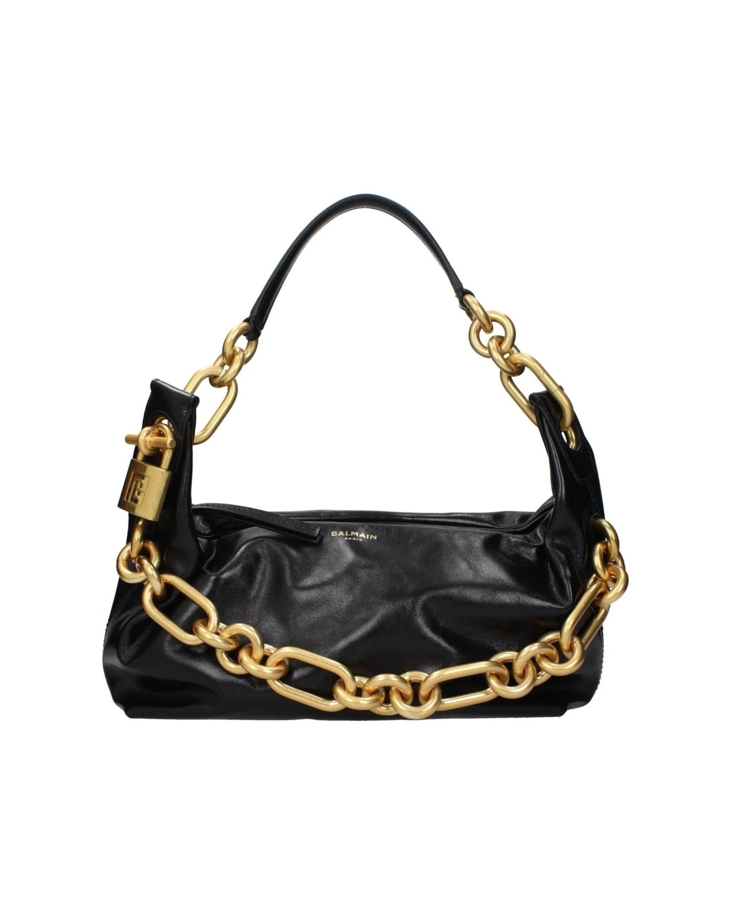 Balmain Black Leather Shoulder Bag Glam Steals
