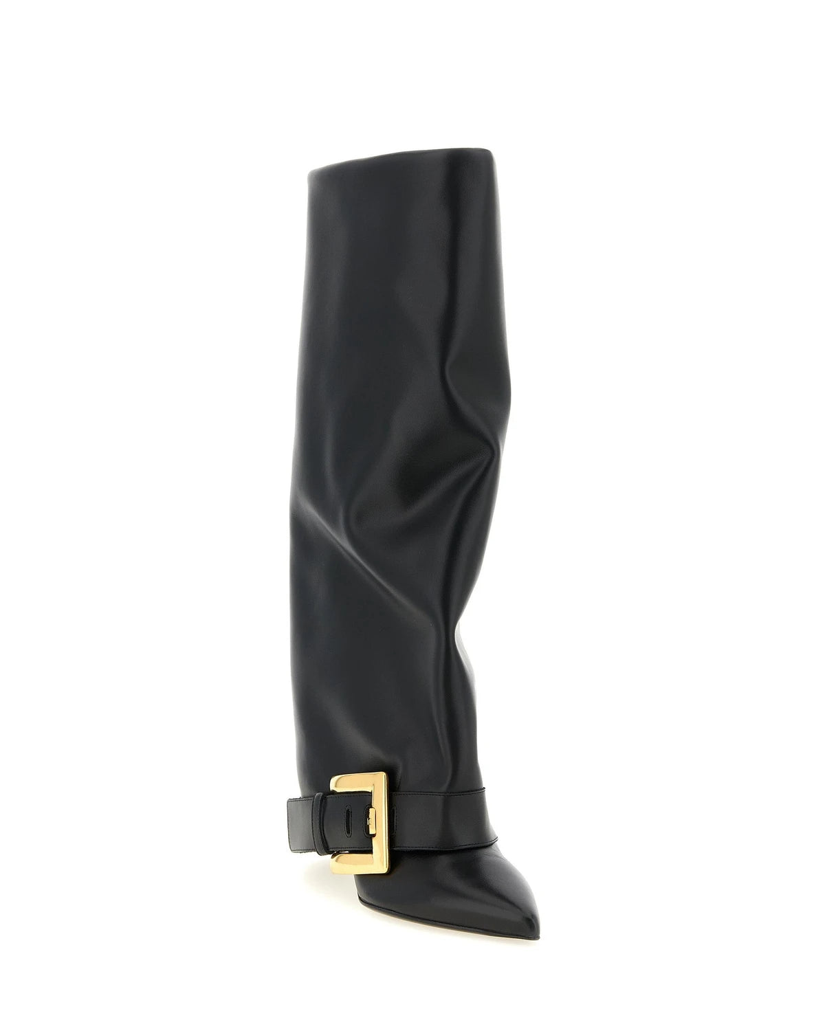Balmain Knee High Boots in black, Calfskin Leather — view 2