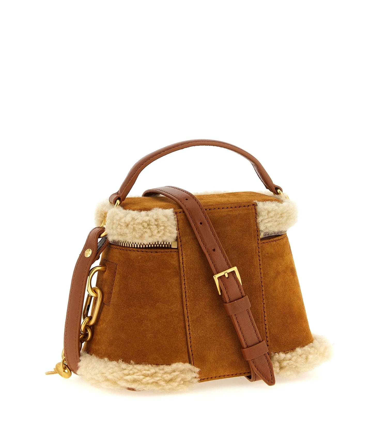 Balmain Satchel Bag in brown, Calfskin Leather — view 2