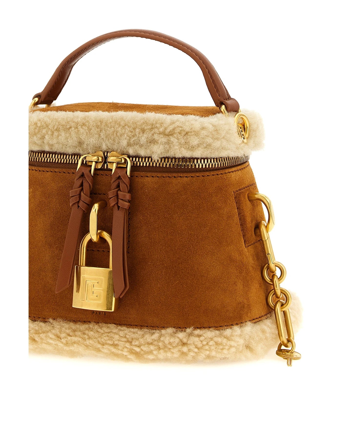 Balmain Satchel Bag in brown, Calfskin Leather — view 3