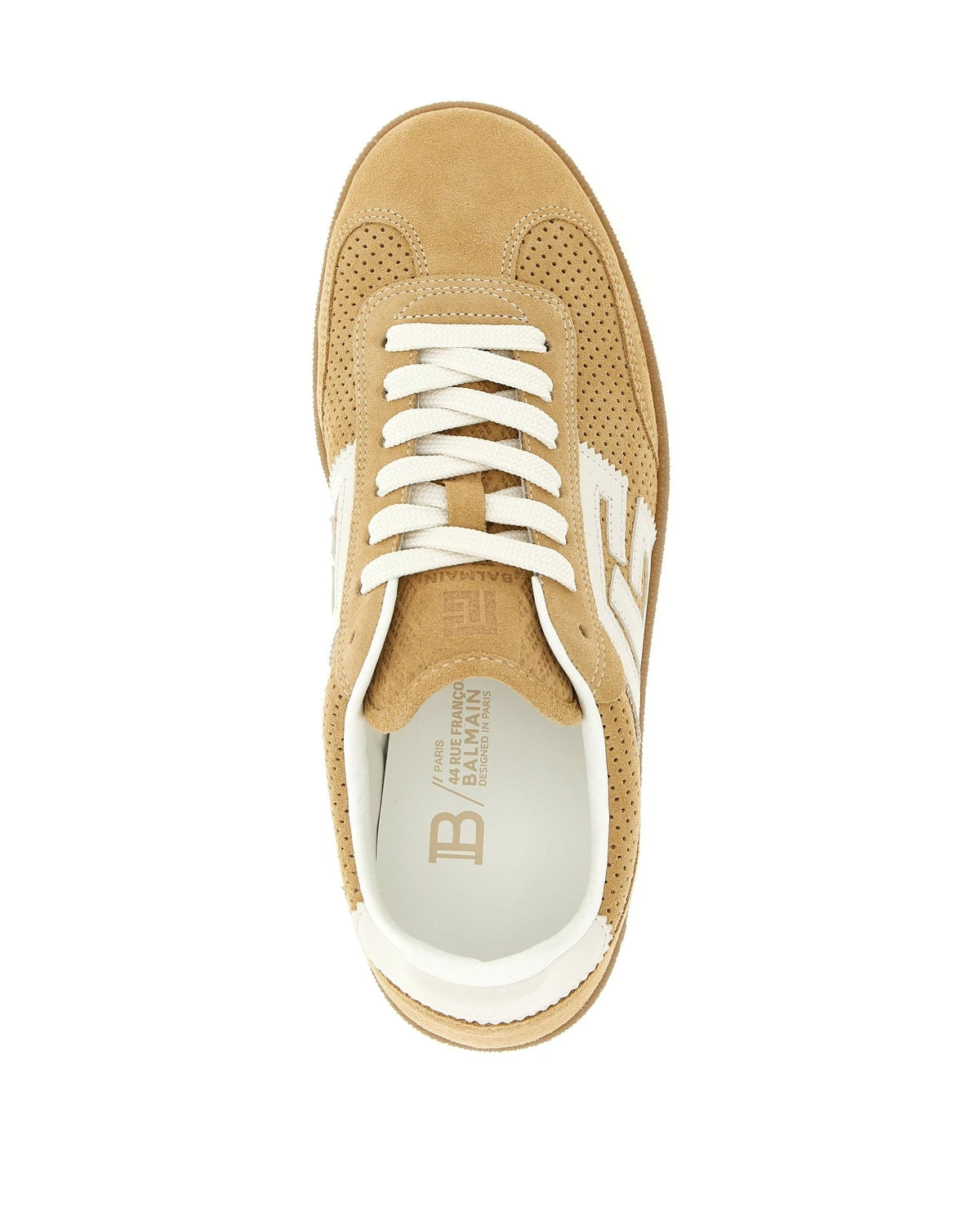 Balmain Sneakers in beige, Calfskin Leather — view 4