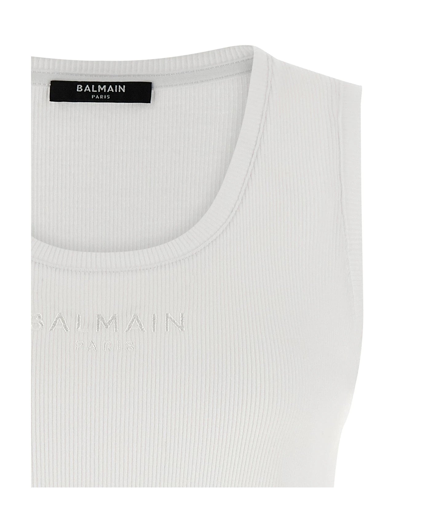 Balmain Tank Top in white, Cotton — view 3