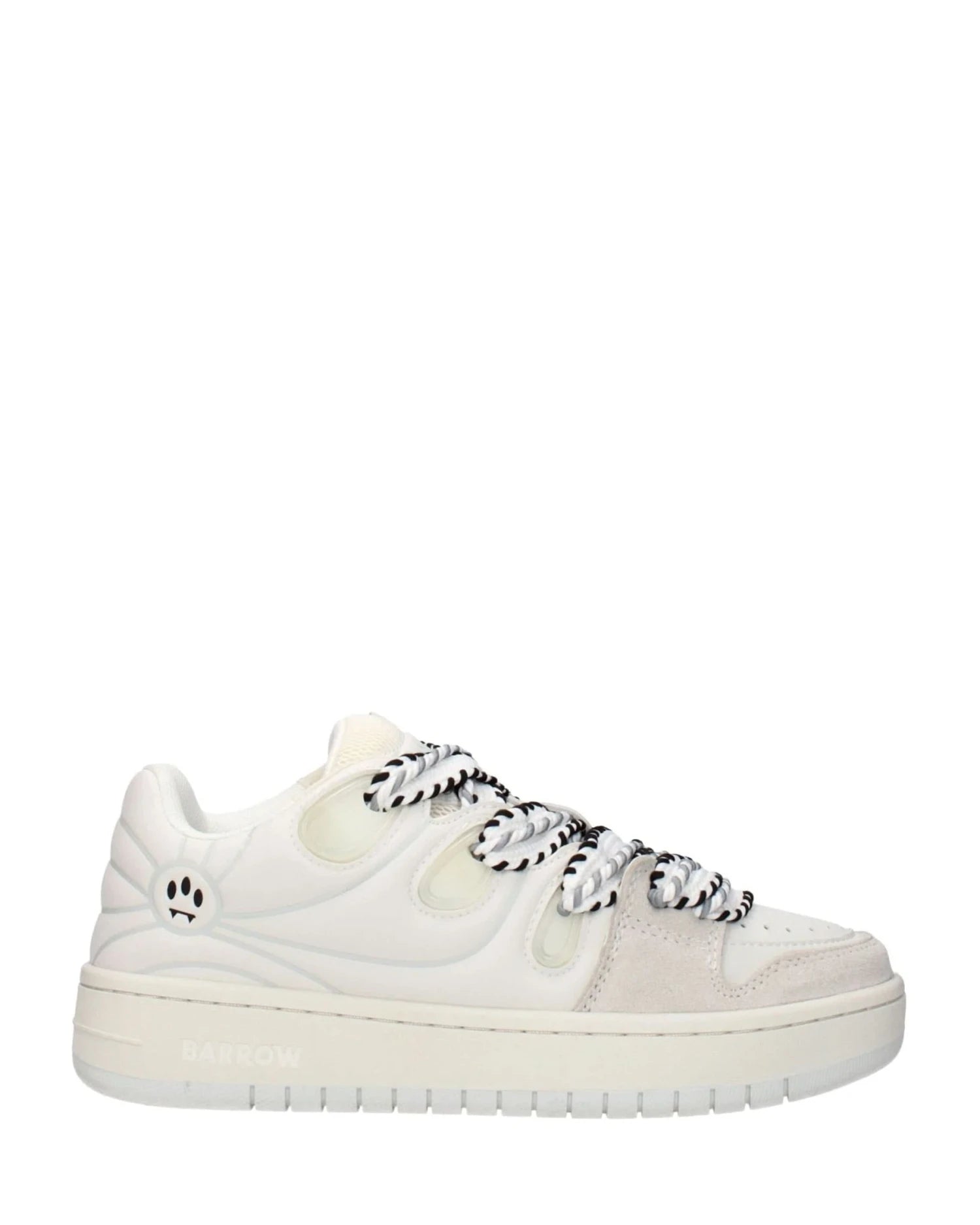 Barrow White Leather Low Top Sneakers Glam Steals