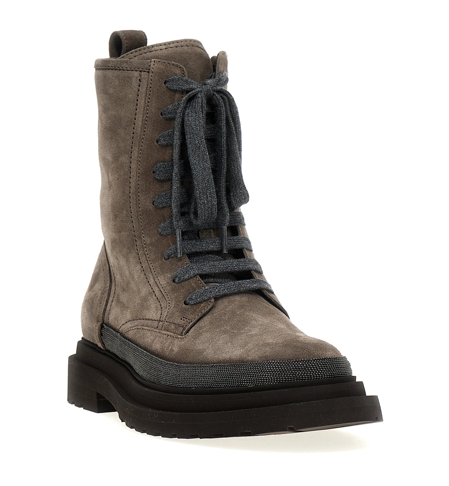 Brunello Cucinelli Ankle Boots in gray, Leather — view 2
