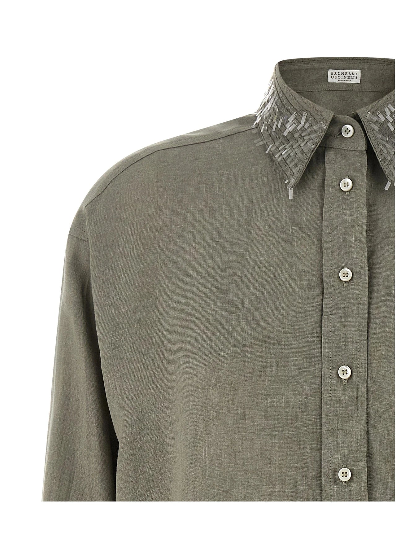 Brunello Cucinelli Blouse in green, Linen — view 3