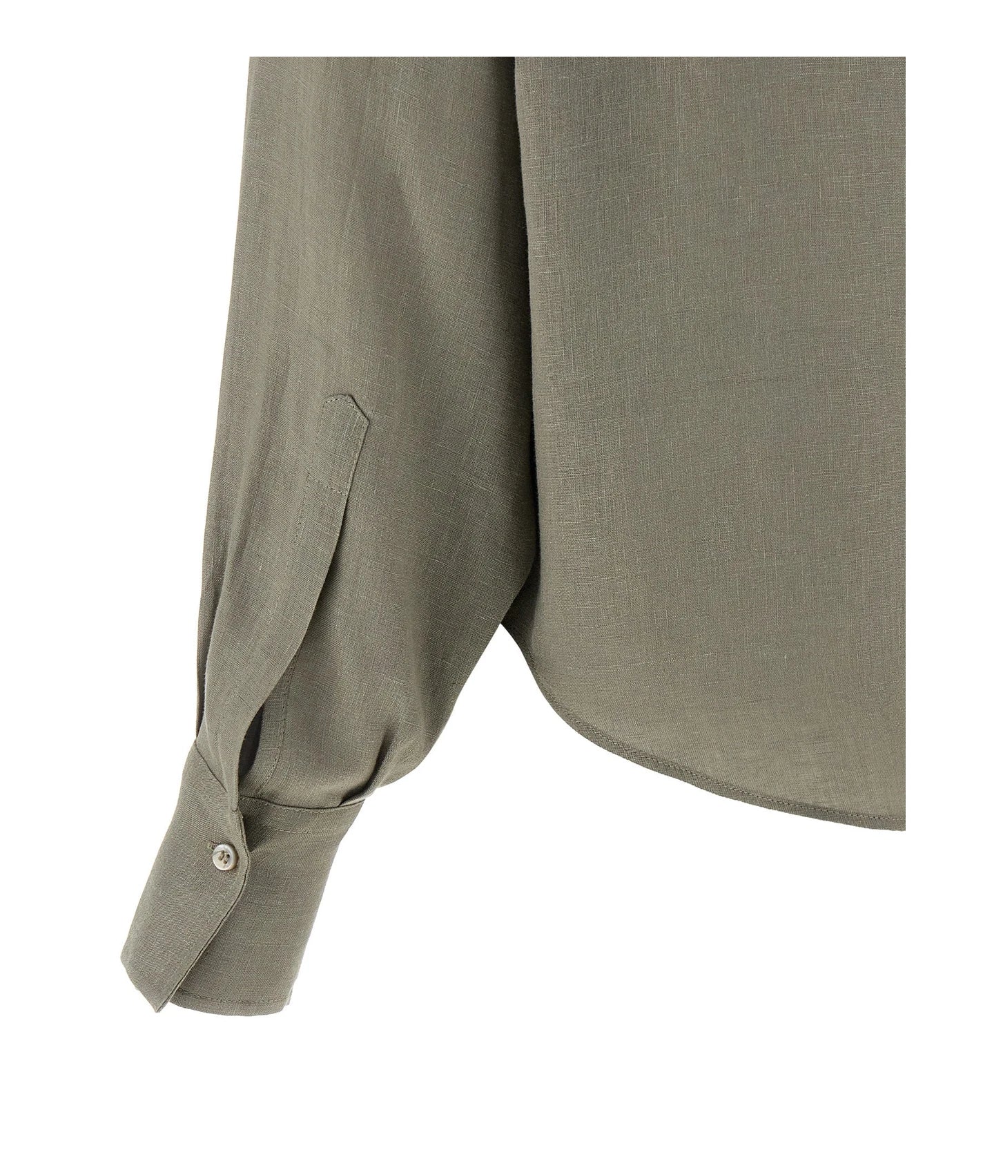Brunello Cucinelli Blouse in green, Linen — view 4