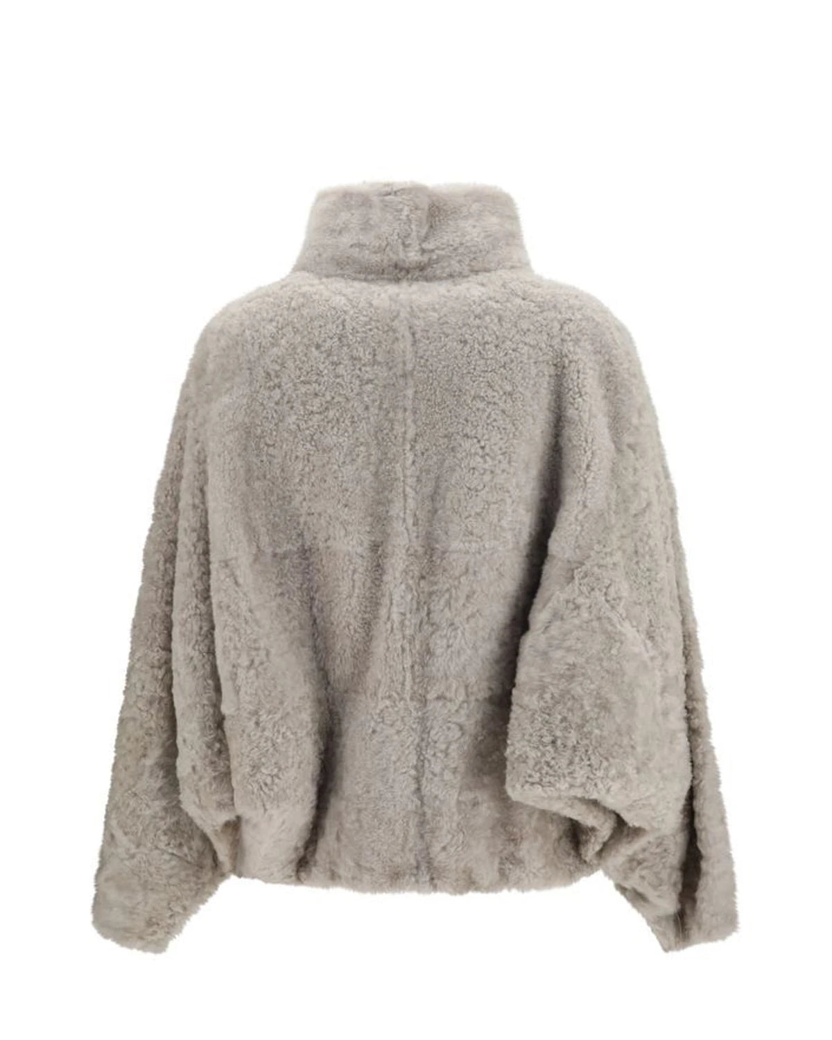 Brunello Cucinelli Bomber Jacket in gray, Faux Fur — view 2