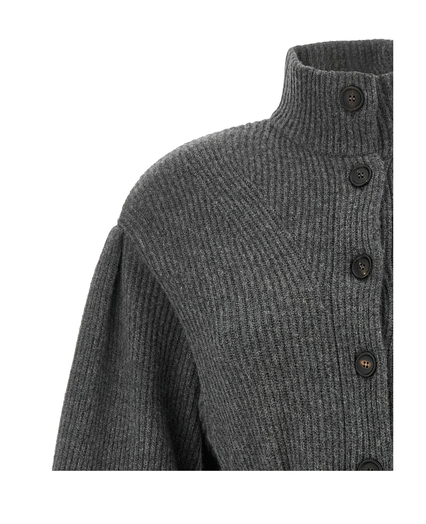 Brunello Cucinelli Cardigan in gray, Virgin Wool — view 3