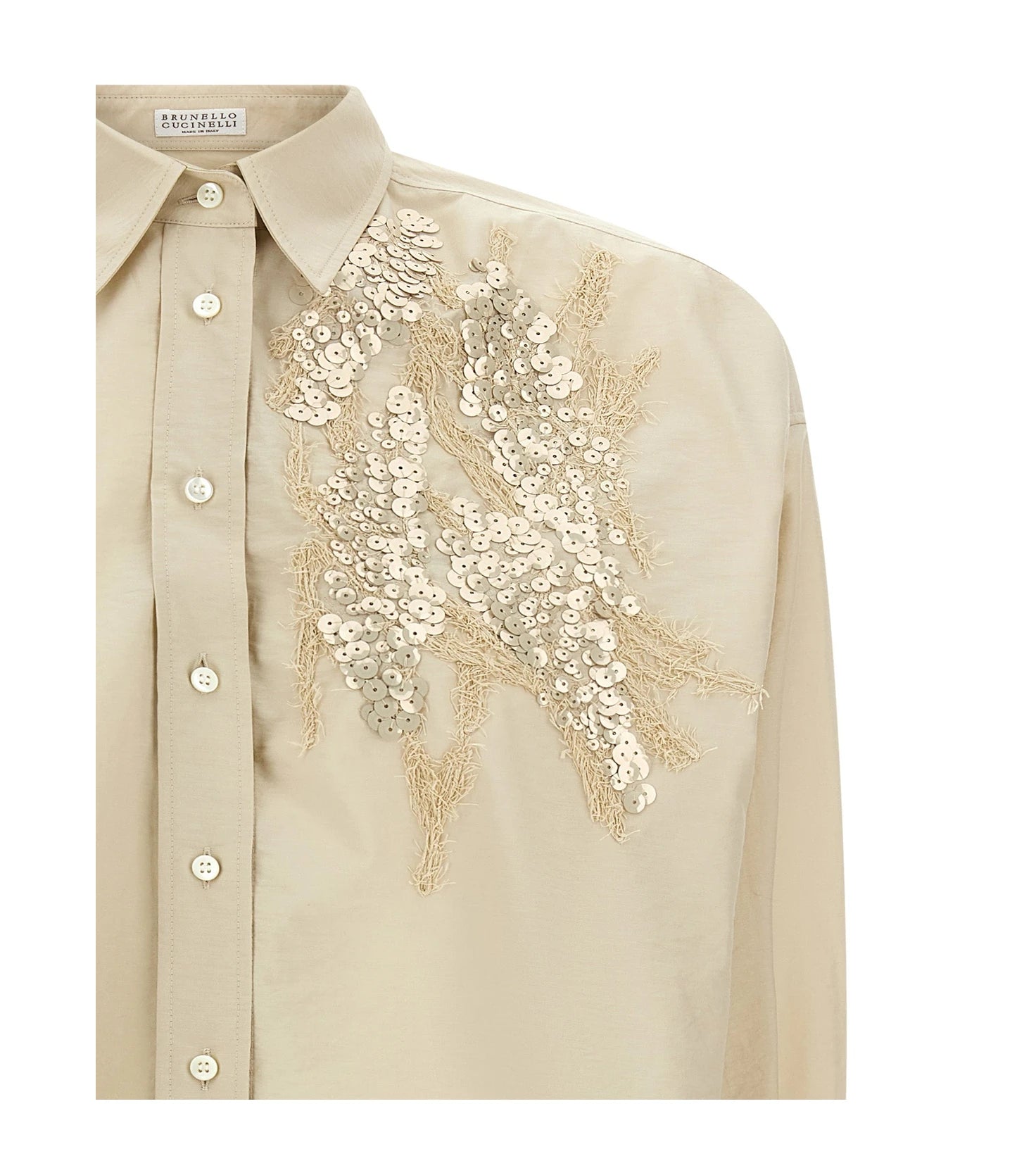 Brunello Cucinelli Dress Shirt in beige, Cotton — view 3