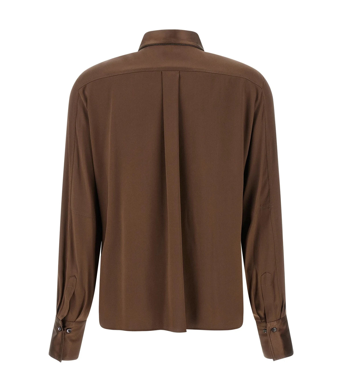 Brunello Cucinelli Dress Shirt in brown, Silk — view 2