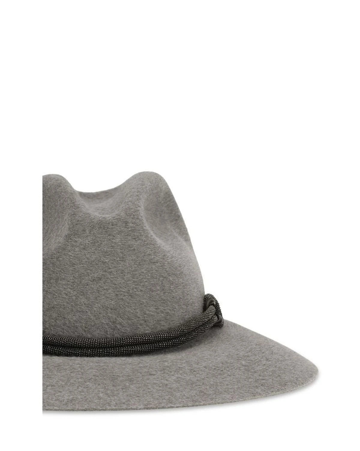 Brunello Cucinelli Fedora in gray, Felt — view 3