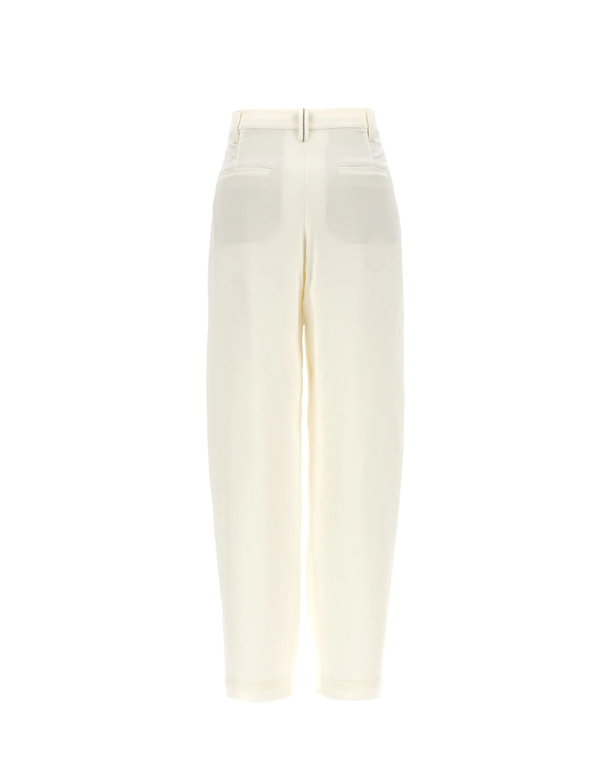 Brunello Cucinelli Palazzo Pant in white, Silk — view 2