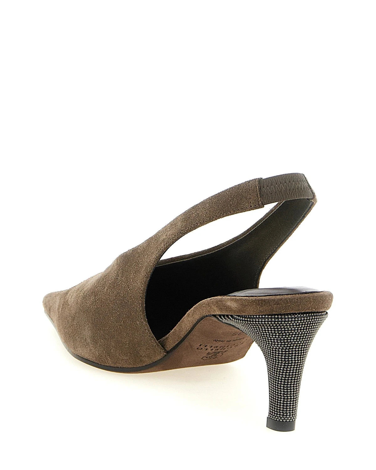 Brunello Cucinelli Pumps in gray, Calfskin Leather — view 3