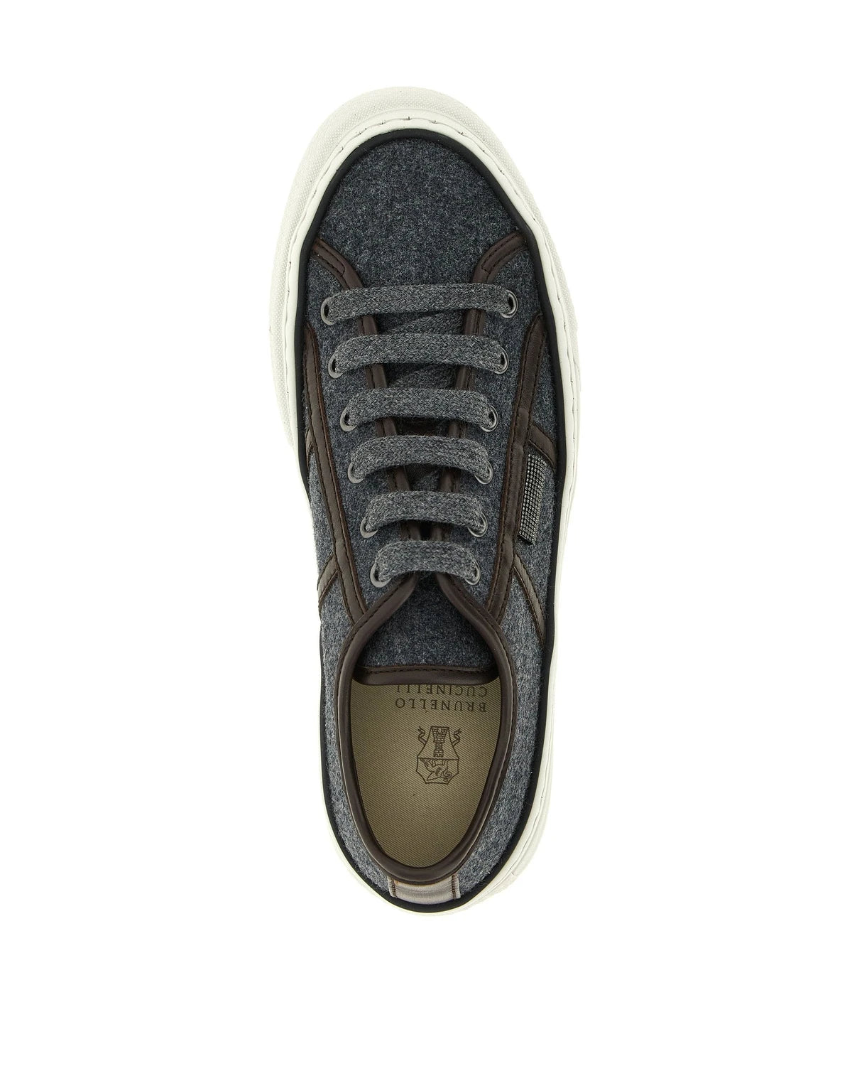 Brunello Cucinelli Sneakers in gray, Virgin Wool — view 4