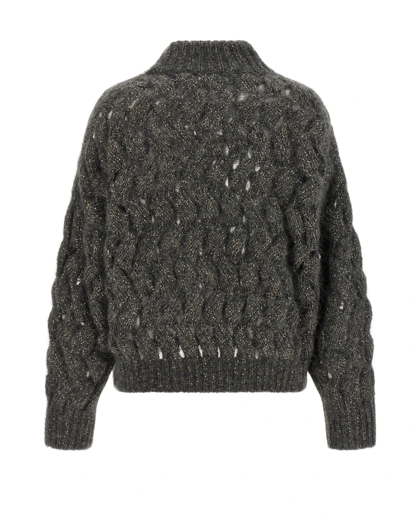 Brunello Cucinelli Sweater in gray, Mohair Wool — view 2