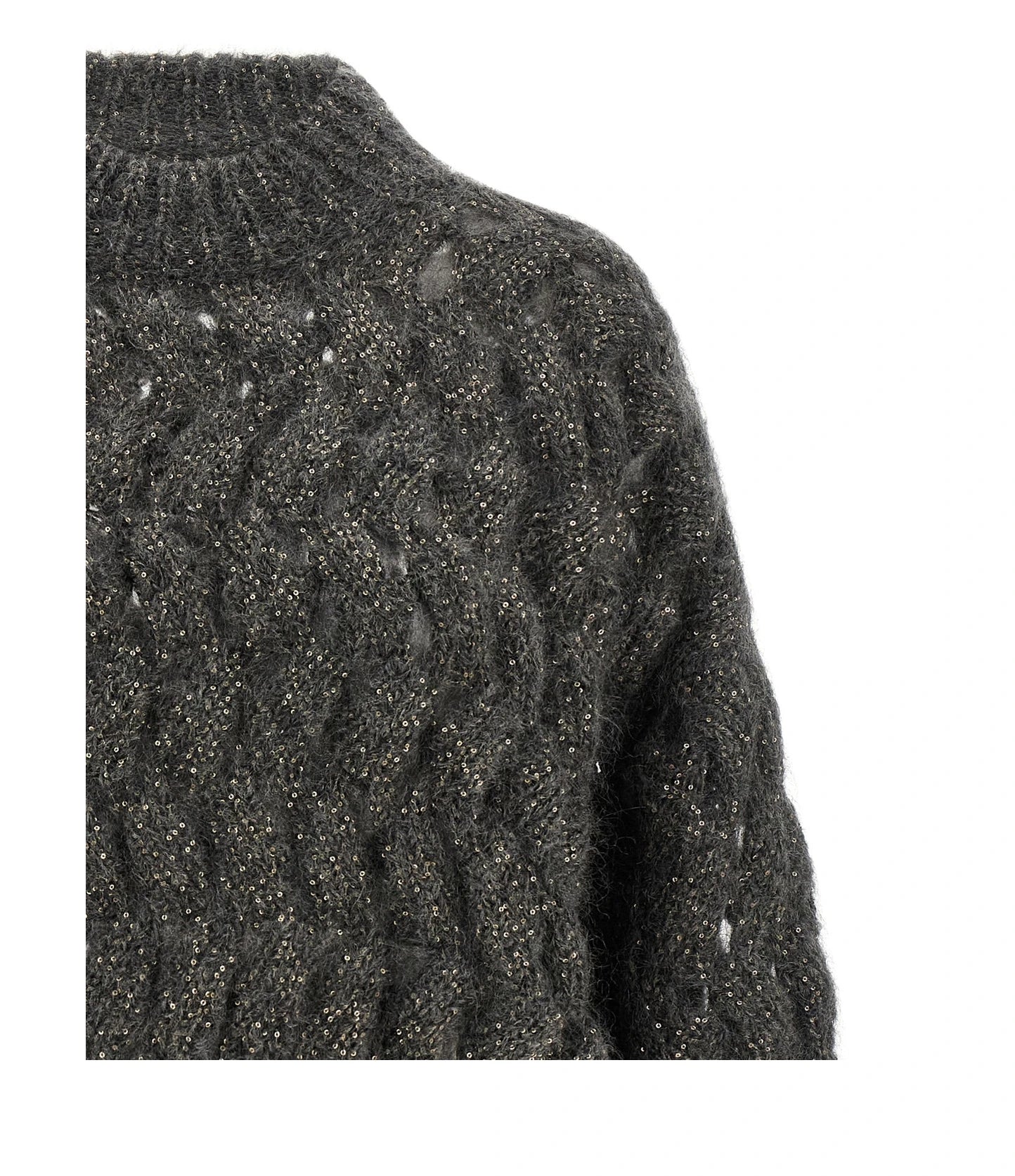 Brunello Cucinelli Sweater in gray, Mohair Wool — view 3