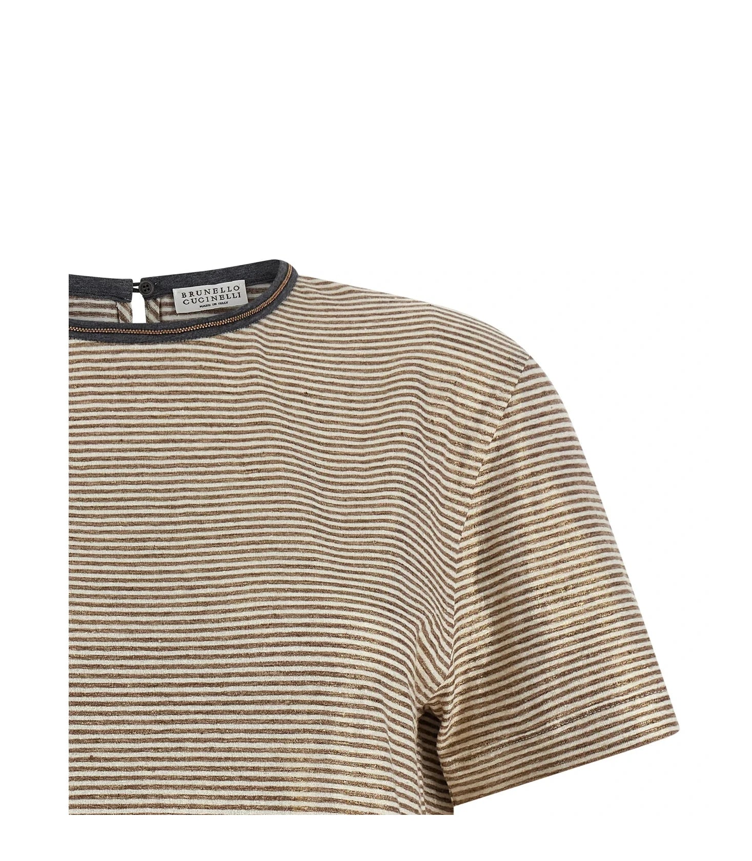 Brunello Cucinelli T-Shirt in multicolor, Linen — view 3