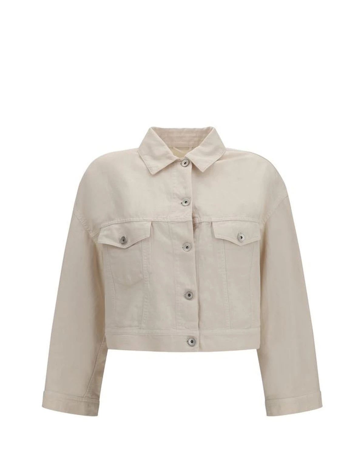 Brunello Cucinelli Trucker Jacket in white, Cotton