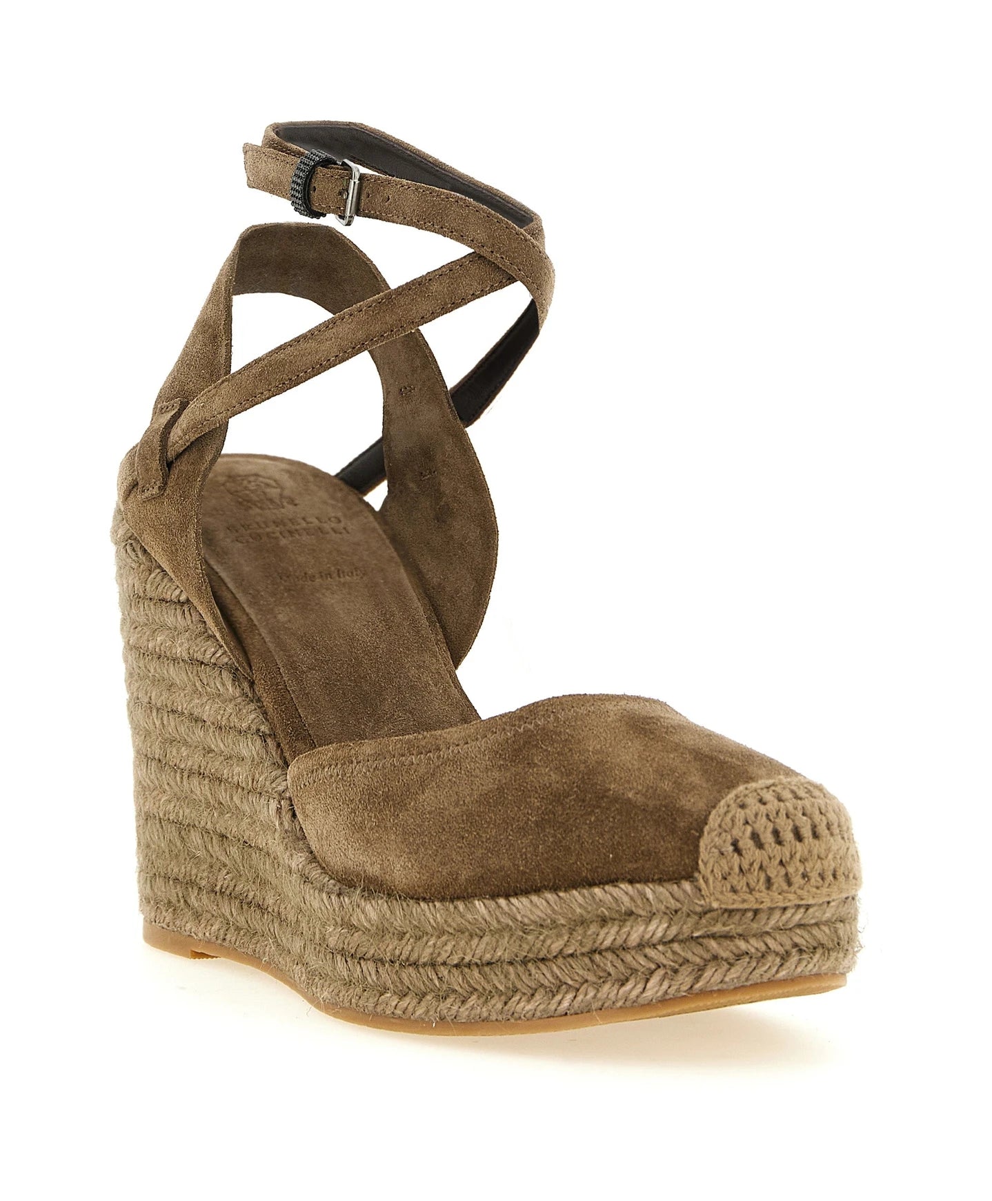 Brunello Cucinelli Wedges in brown, Calfskin Leather — view 2