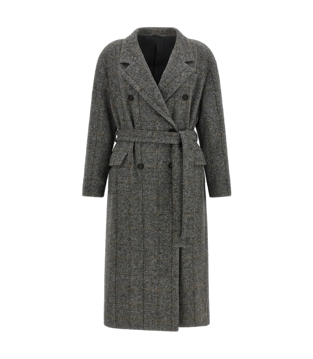 Brunello Cucinelli Wrap Coat in gray