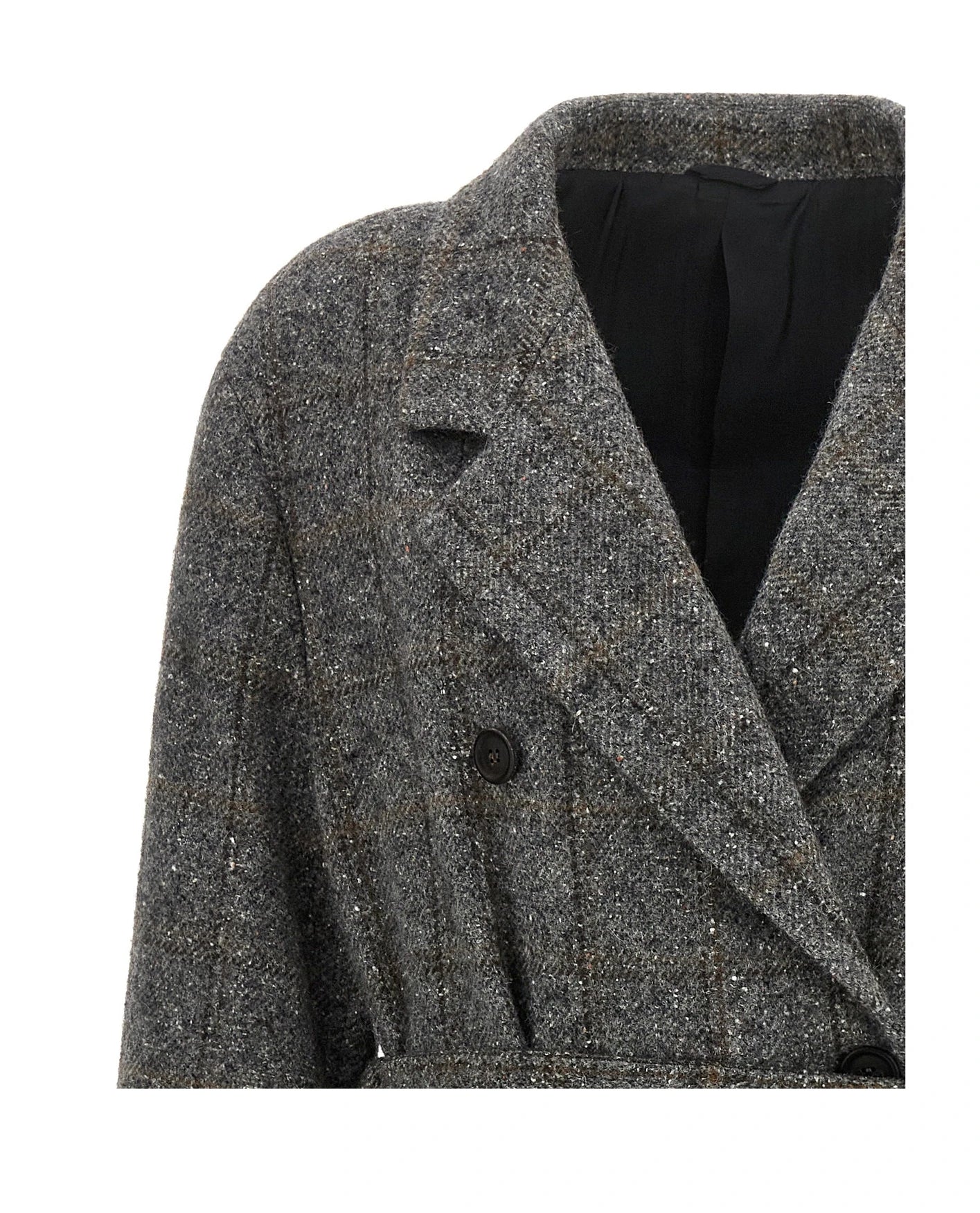Brunello Cucinelli Wrap Coat in gray — view 3