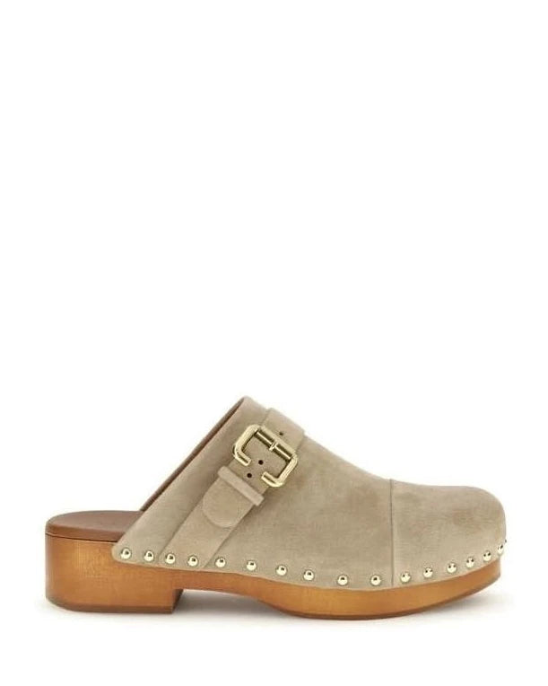 Chloé Beige Calf Leather Bos Taurus Clogs Flats