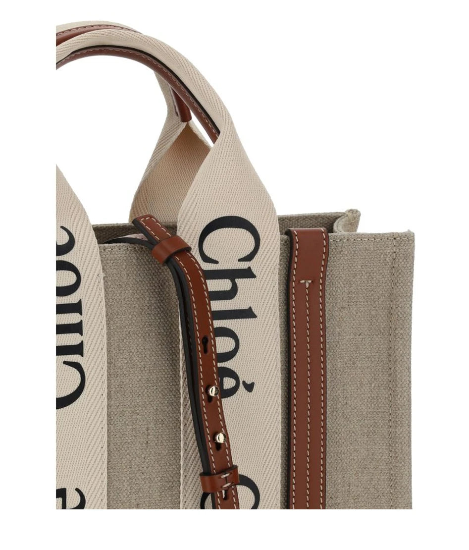Chloé Tote Bag in brown, Linen — view 4