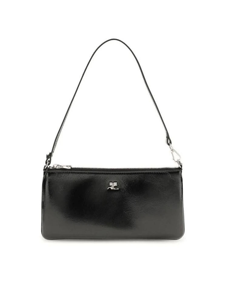 Courrèges Black Cowhide Shoulder Bag Shoulder Bags