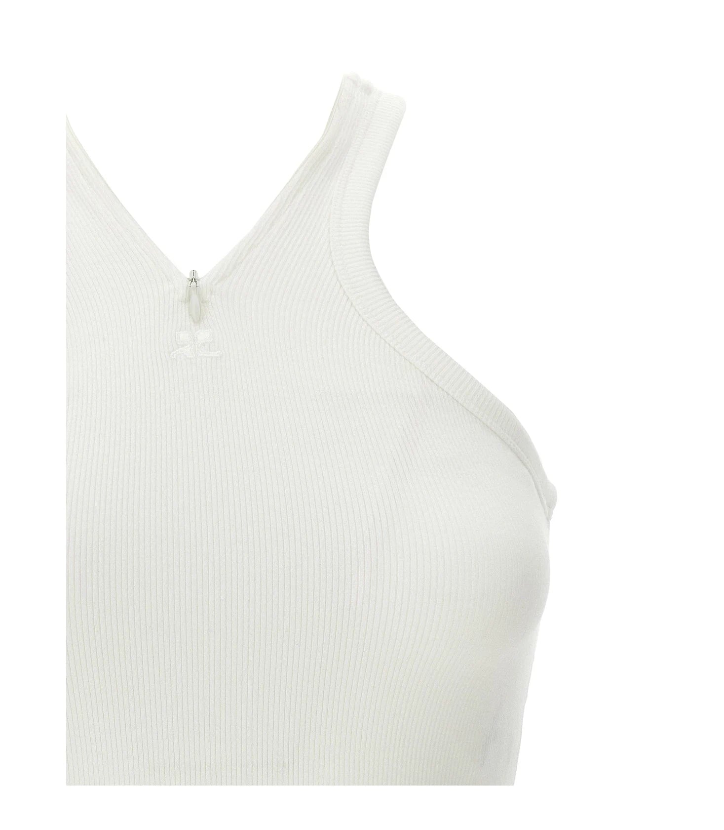 Courrèges Tank Top in white, Cotton — view 3