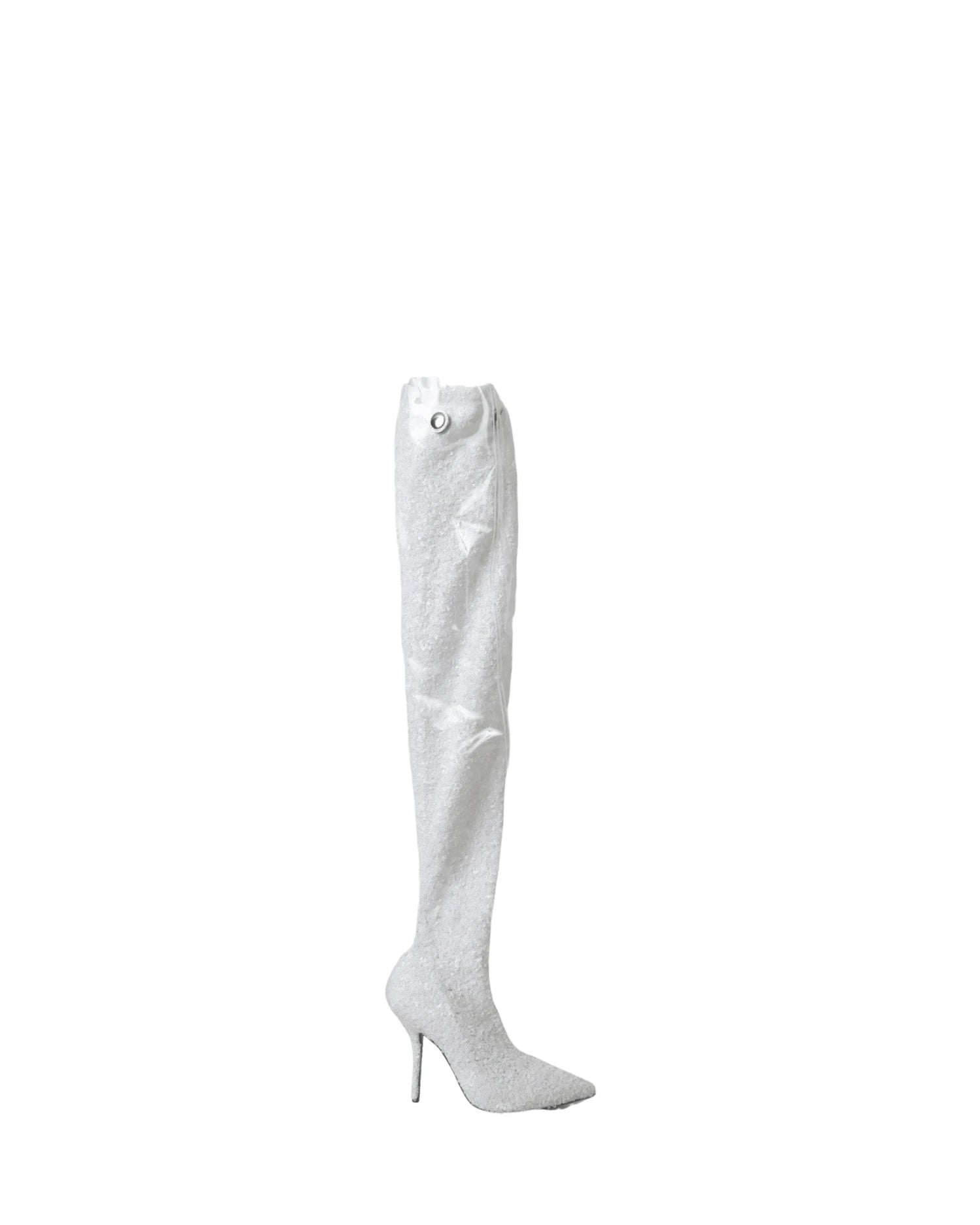 Dolce & Gabbana White Heels Stiletto Knee High Boots Shoes Boots