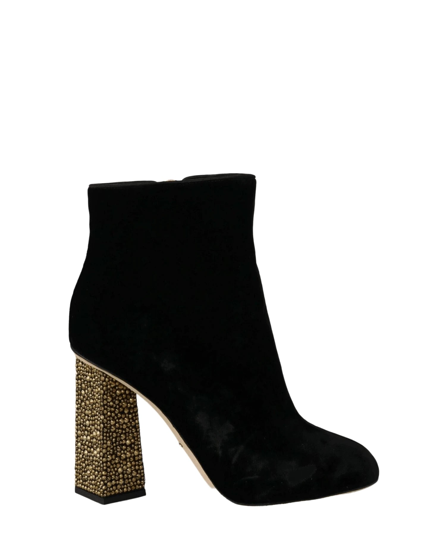 Dolce & Gabbana Crystal Heel Velvet Ankle Boots Boots