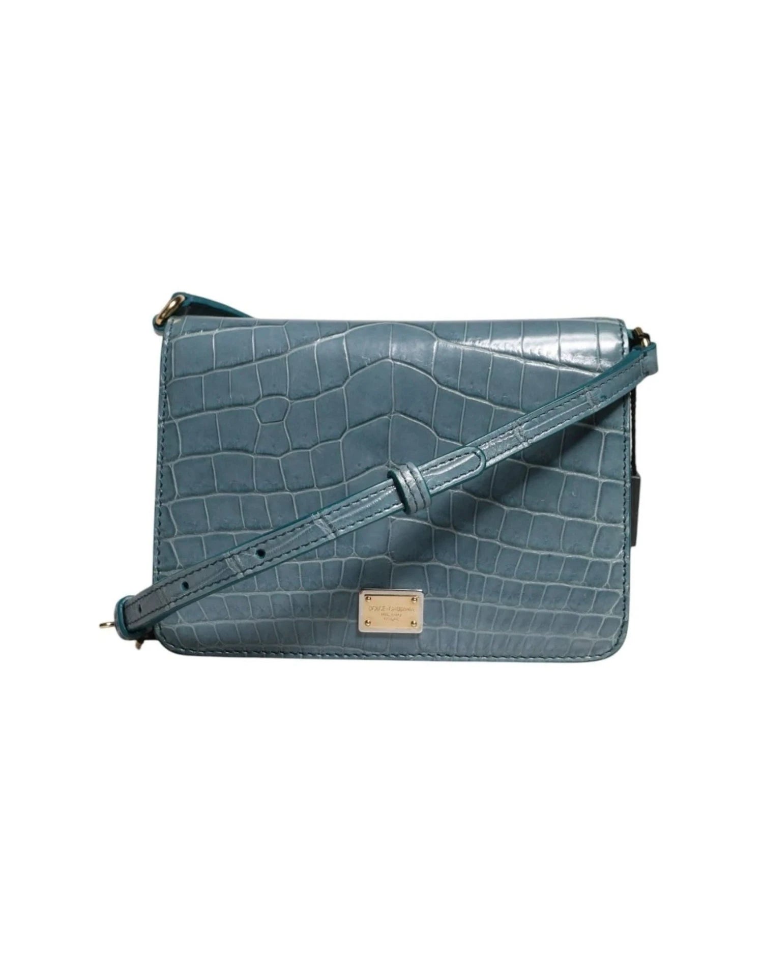 Dolce & Gabbana Green Leather Exotic Dg Plaque Crossbody Mini Bag Cross Body Bags