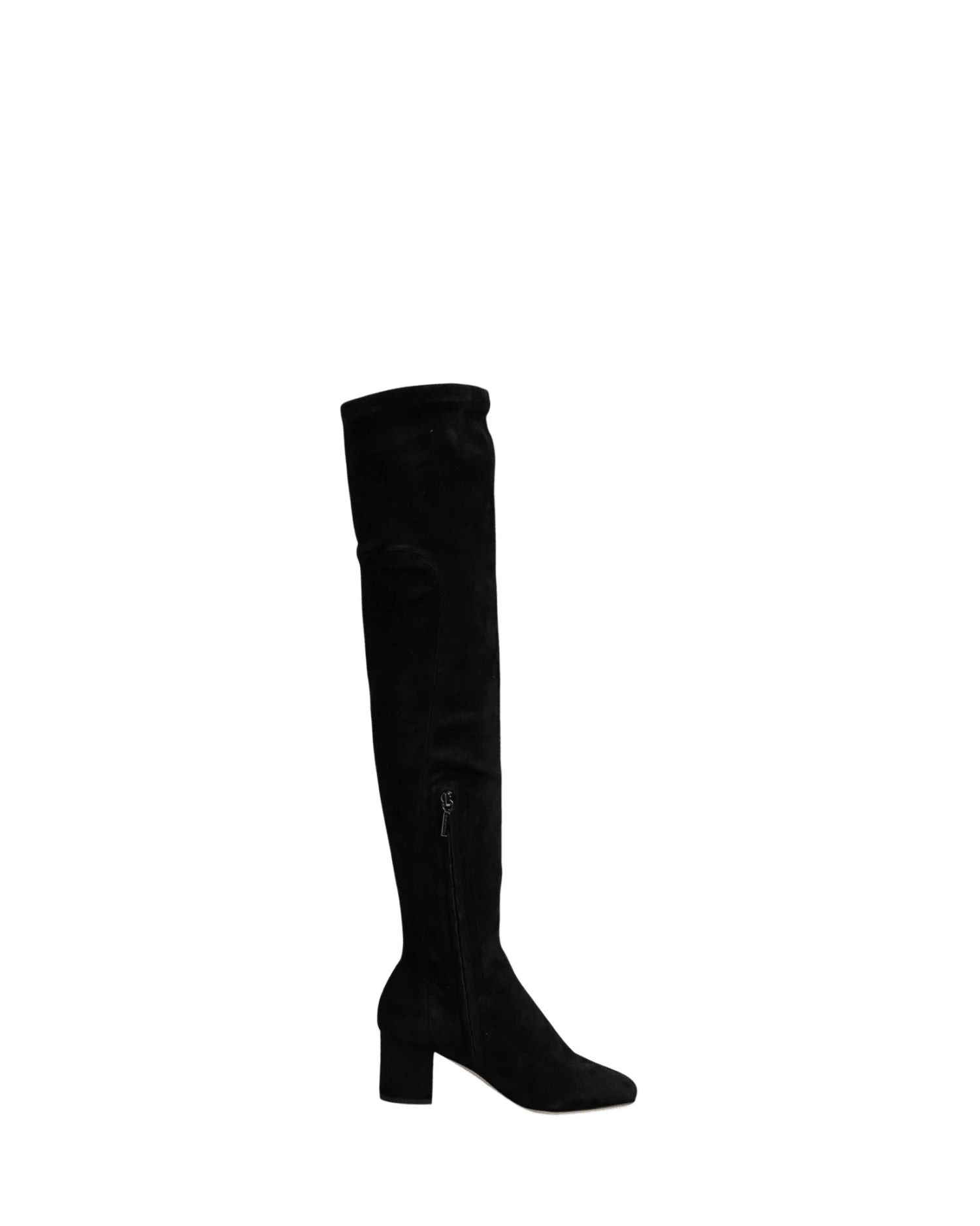 Dolce & Gabbana Black Suede Leather Knee High Boots Shoes Boots